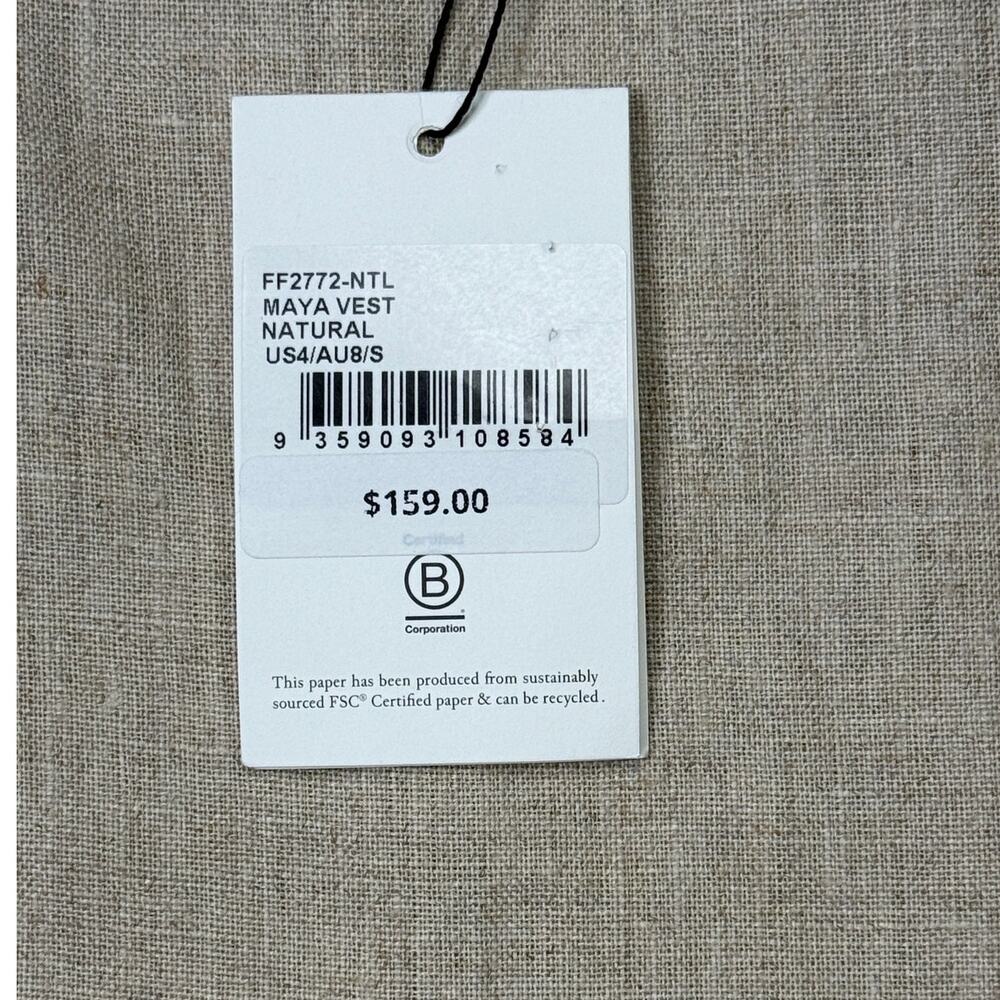Faithfull the Brand Maya linen vest top, natural 4 $159 - Picture 5 of 6